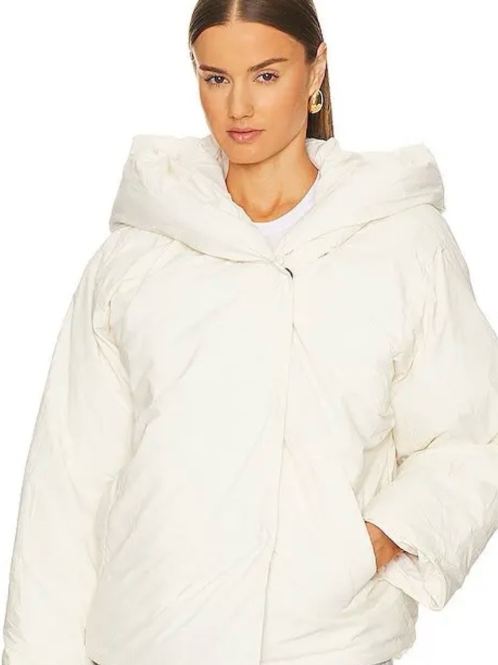 Free People Oversized Puffer Jacket in Cream